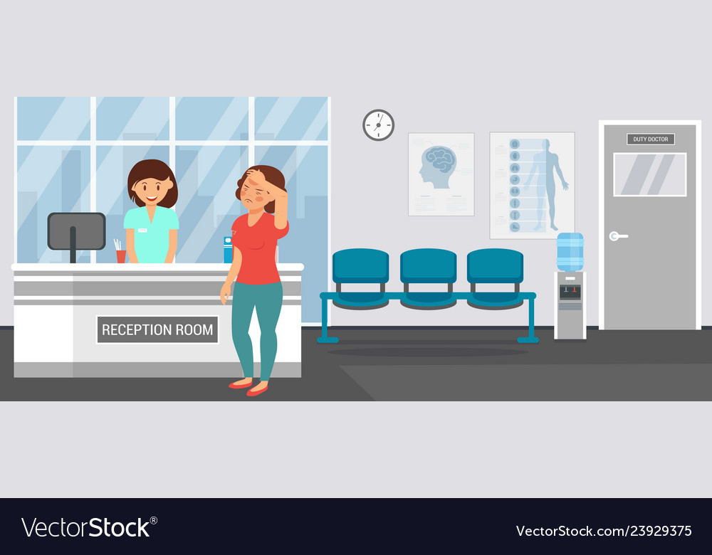 Hospital reception room flat Royalty Free Vector Image