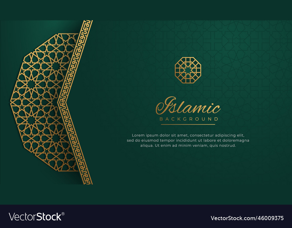 Islamic arabic green arabesque pattern background Vector Image