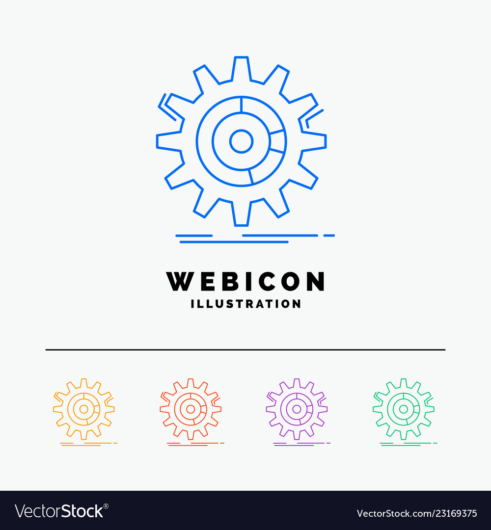 Datenverwaltung Prozessfortschritt 5 Farbe vector image Datenverwaltung Prozessfortschritt 5 Farbe