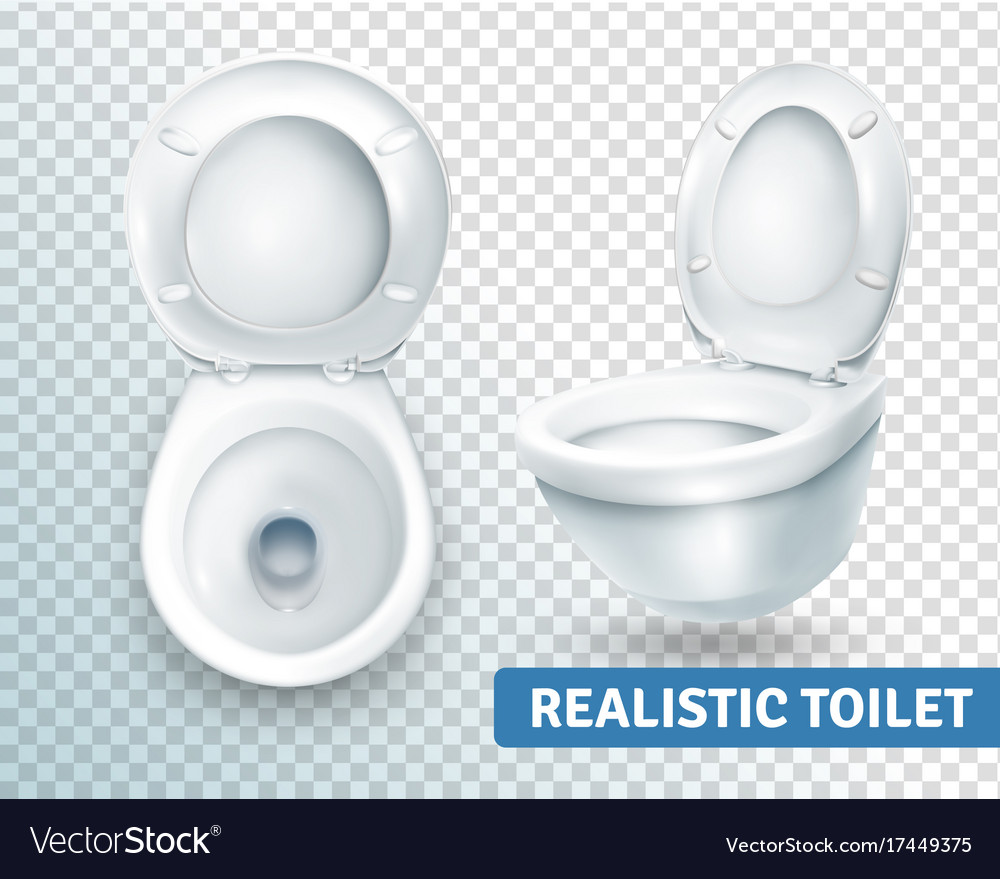 Toilet bowl realistic set Royalty Free Vector Image