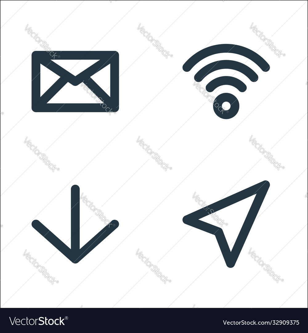 User interface line icons linear set quality vector image User interface line icons linear set quality