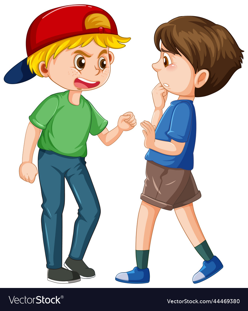 A boy get bullied by his friend Royalty Free Vector Image