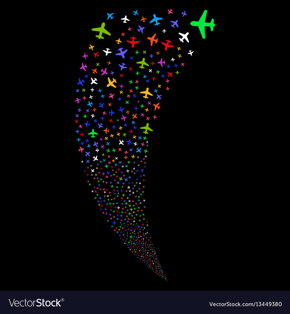 Airplane random stream vector image Airplane random stream