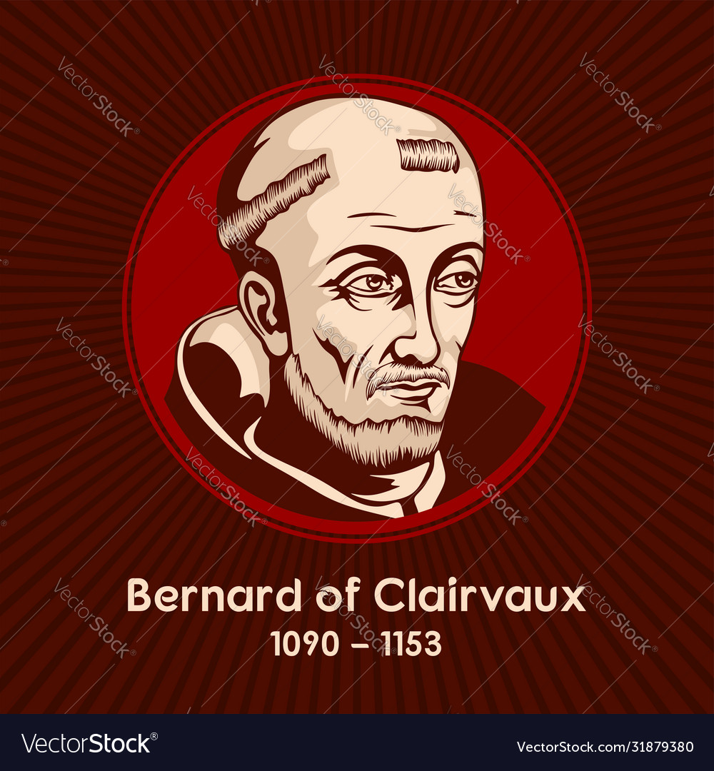 Bernard clairvaux was a french abbot Royalty Free Vector