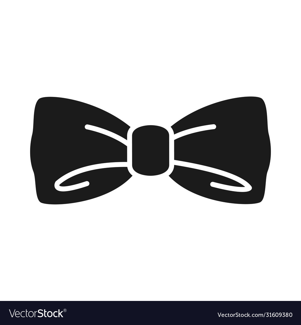 Bow tie icon silhouette style Royalty Free Vector Image