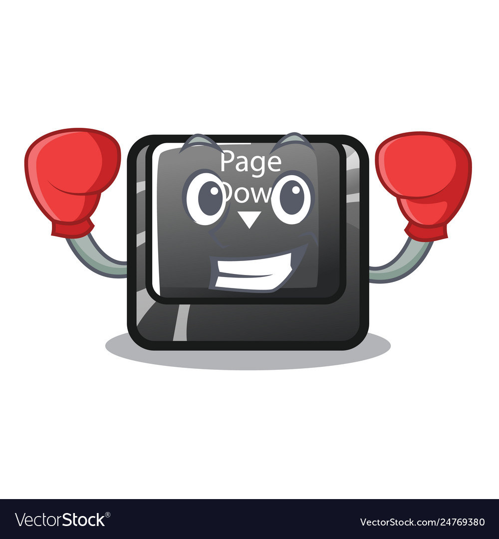 Boxing character page down button installed vector image Boxing character page down button installed