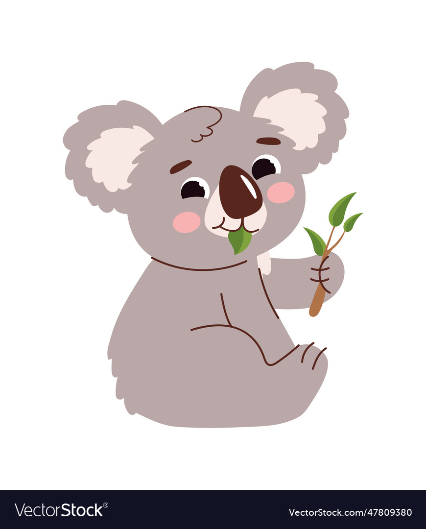 Cute Koala Sticker Concept Royalty Free Vector Image