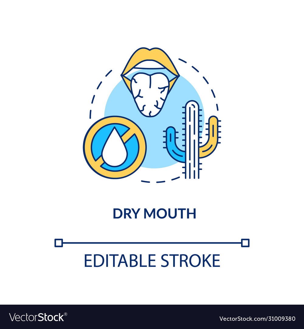 Trocken Mund Konzept Ikone Dehydratisierung Zeichen oral