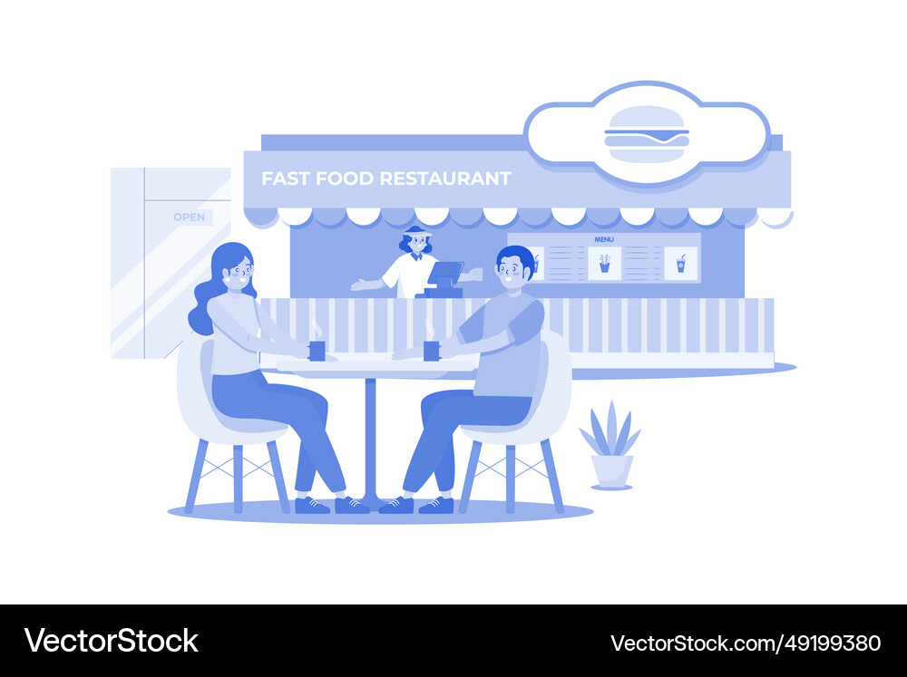 Fast food restaurant concept on a white background