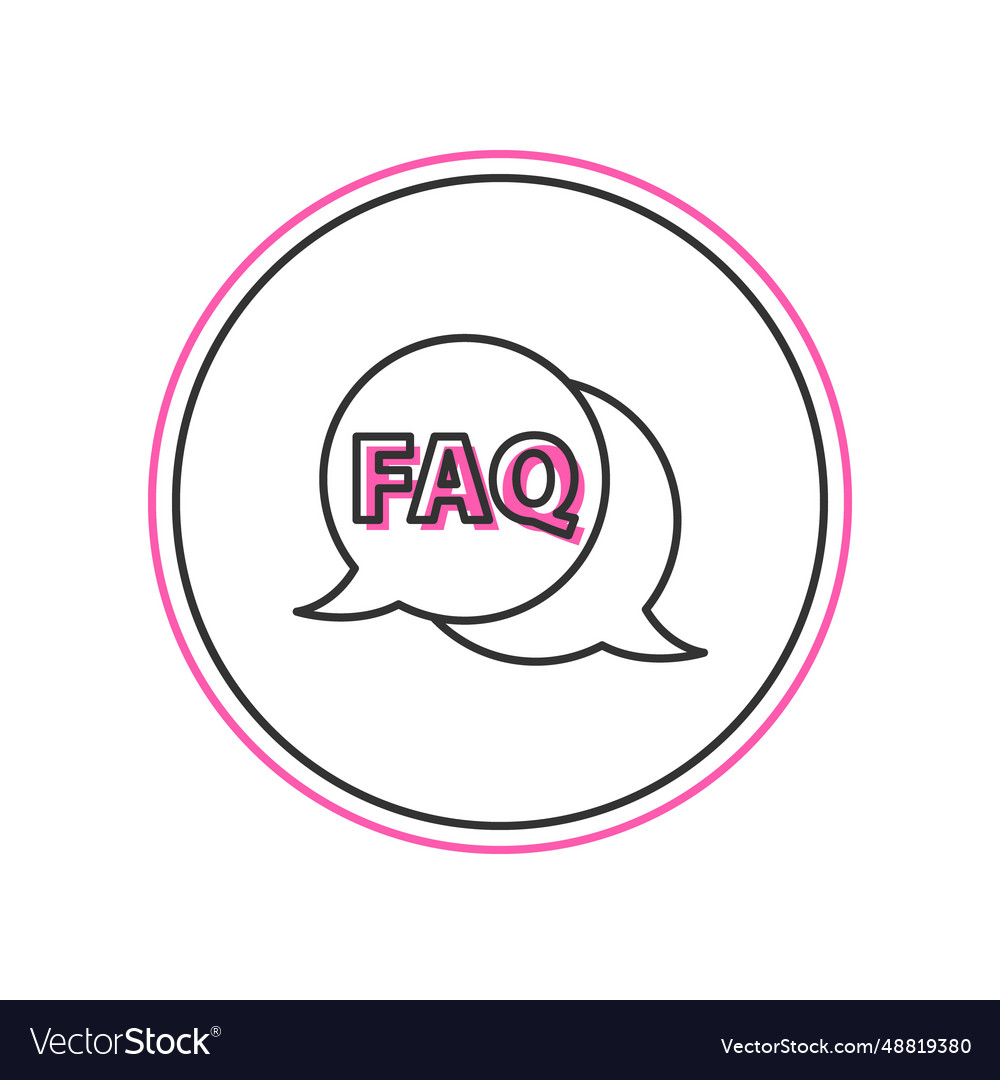 Filled outline speech bubble with text faq vector image Filled outline speech bubble with text faq