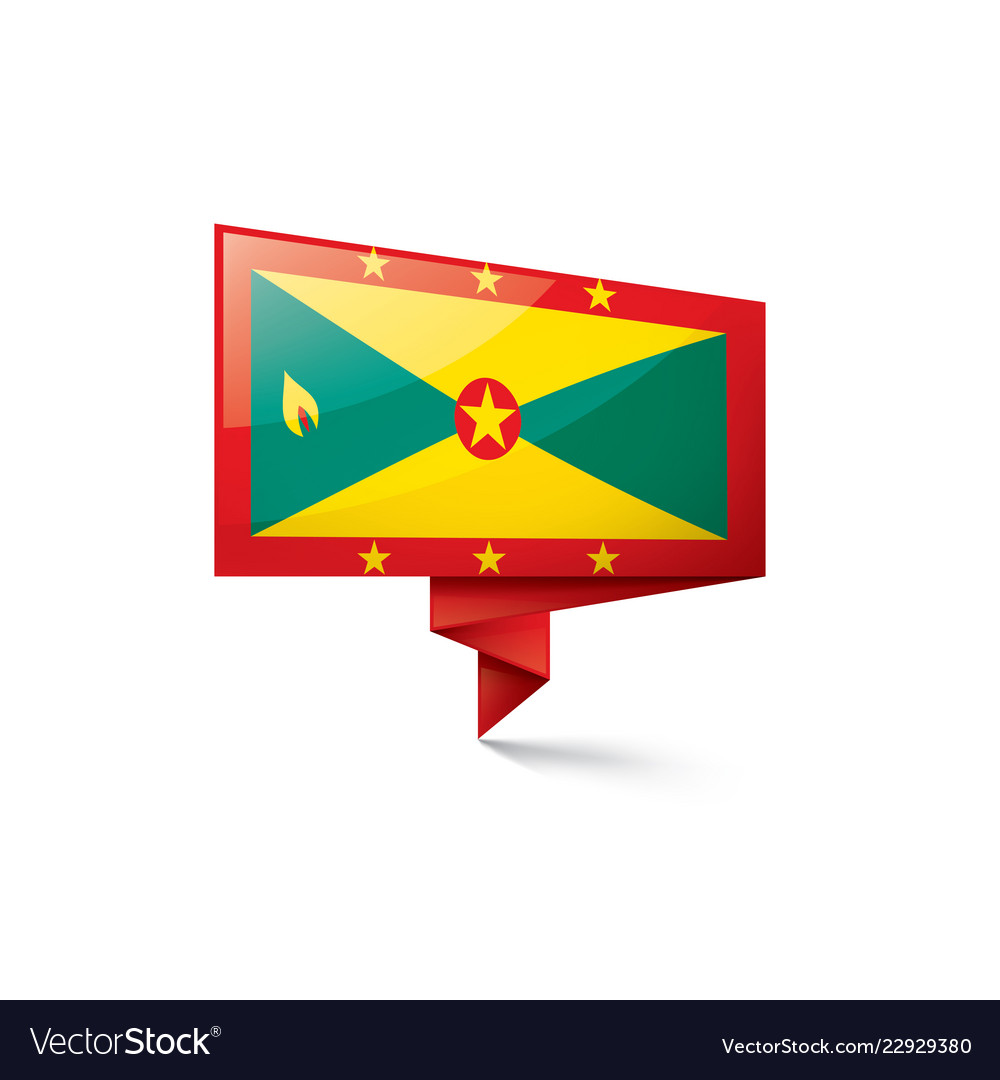 Grenada flag on a white Royalty Free Vector Image