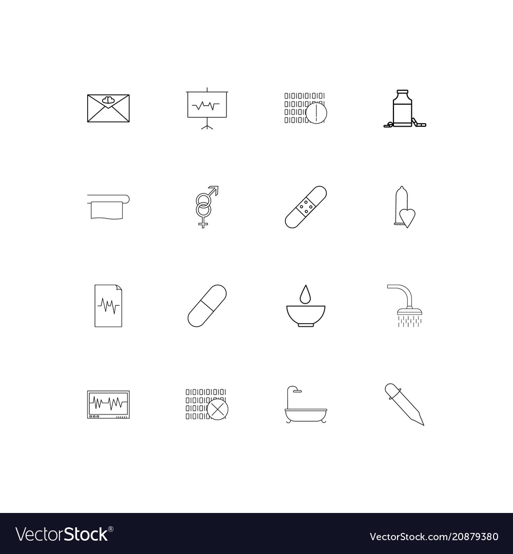 Healthcare and medical linear thin icons set