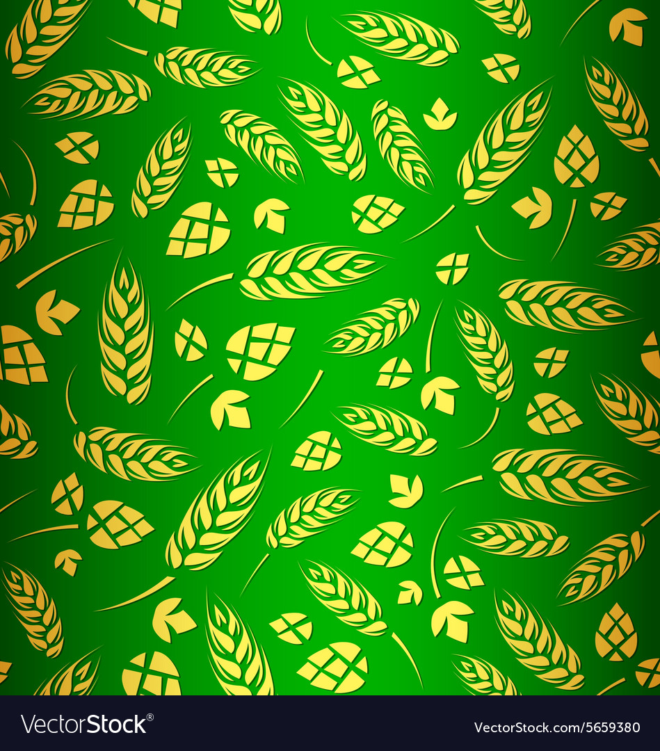 Hops and Malt Seamless Pattern