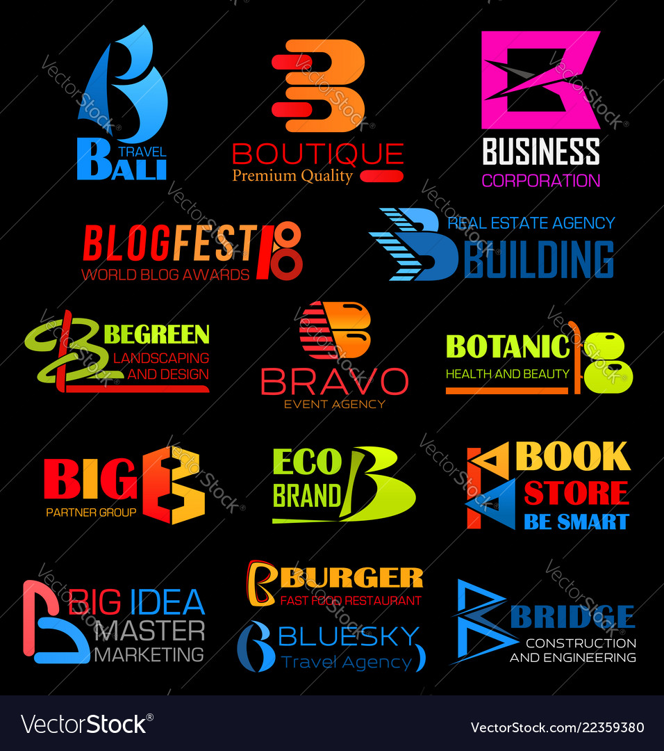 Letter b company or brand identity Royalty Free Vector Image