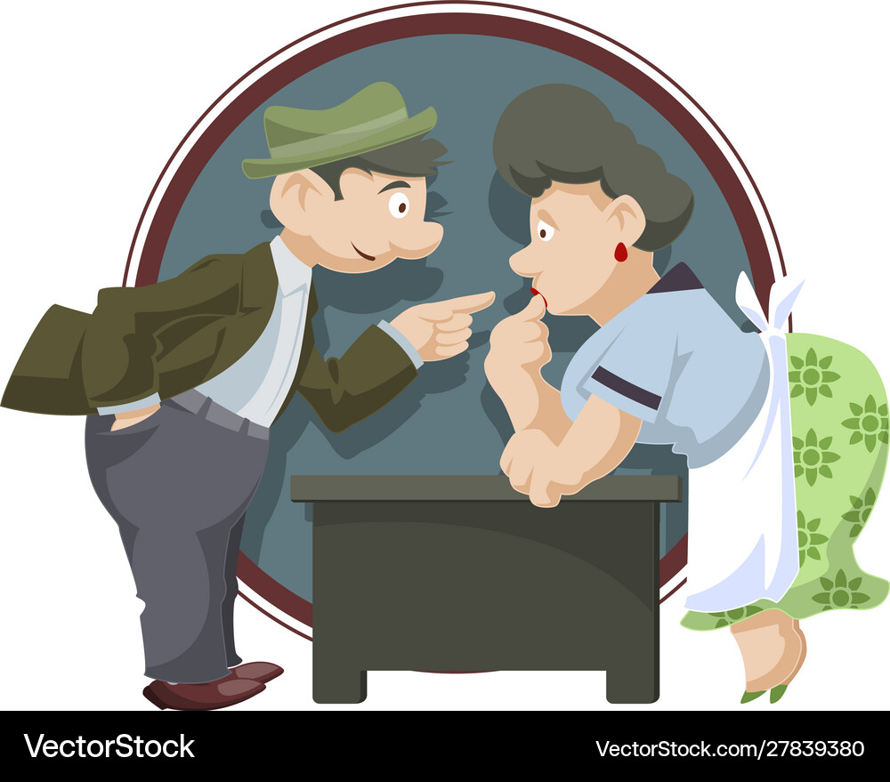 Man talking to surprised woman Royalty Free Vector Image