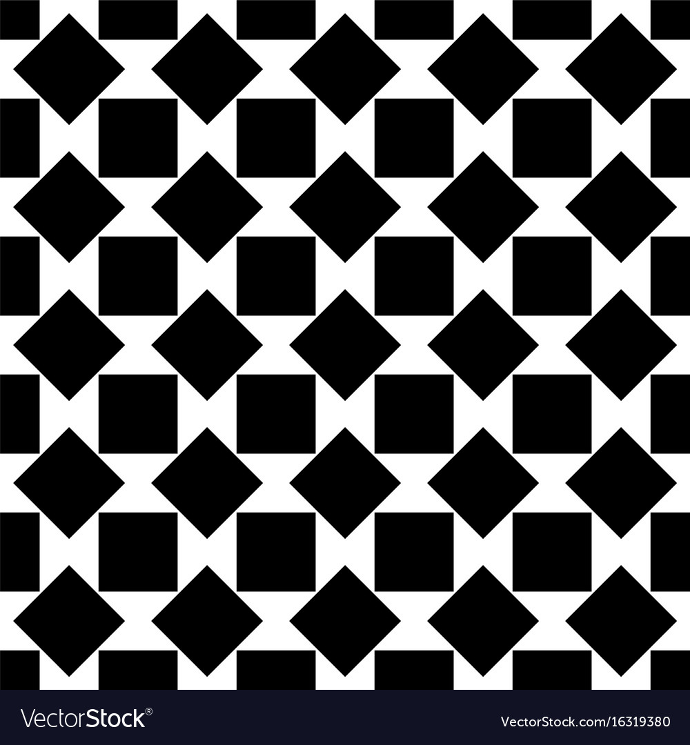 Repeating abstract black and white square pattern