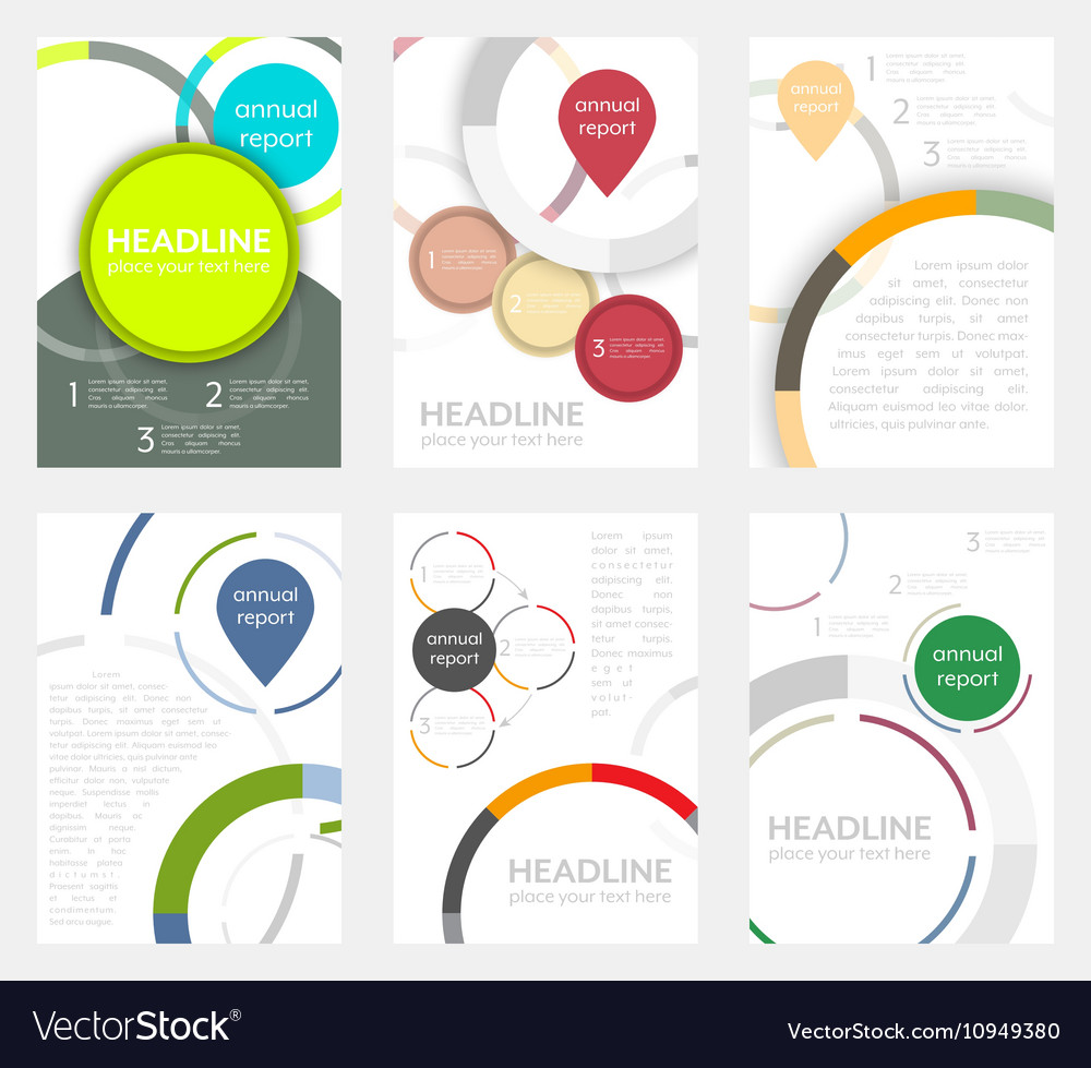 Set of flyer design with circular pattern