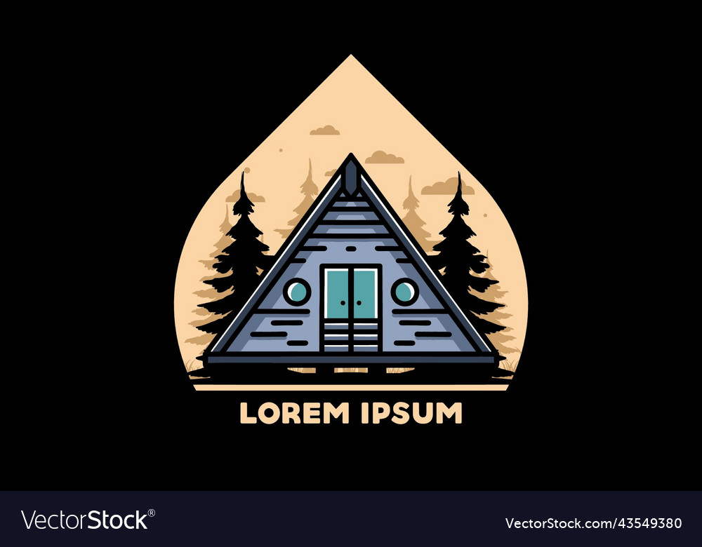 Triangle Wood Cabin Design Royalty Free Vector Image