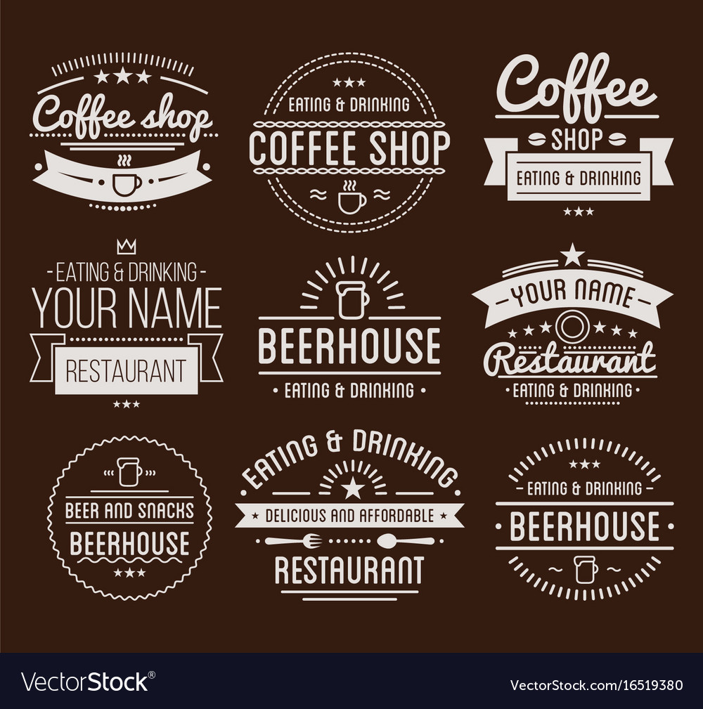 Vintage logo coffee shop template restaurant Vector Image