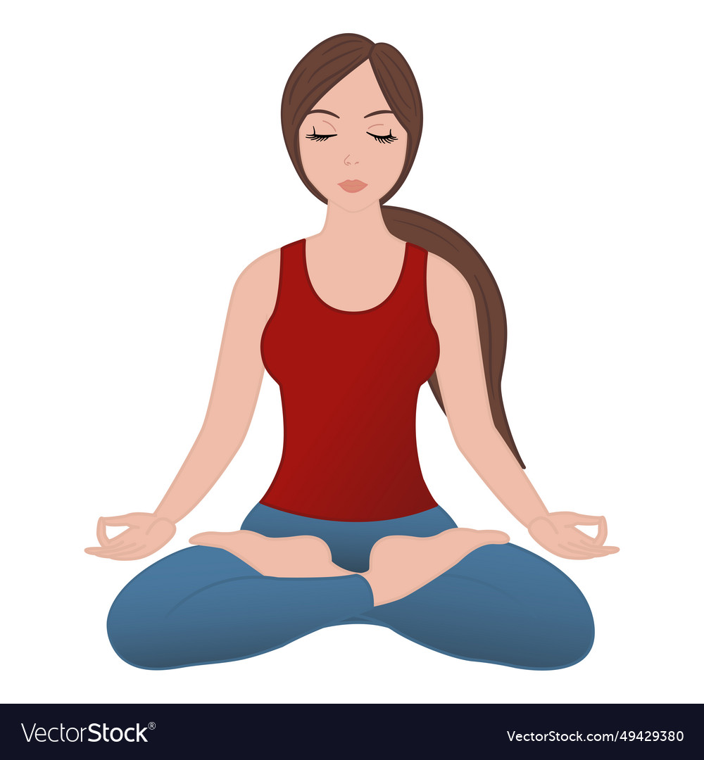 Young Woman Doing Yoga Exercise Royalty Free Vector Image