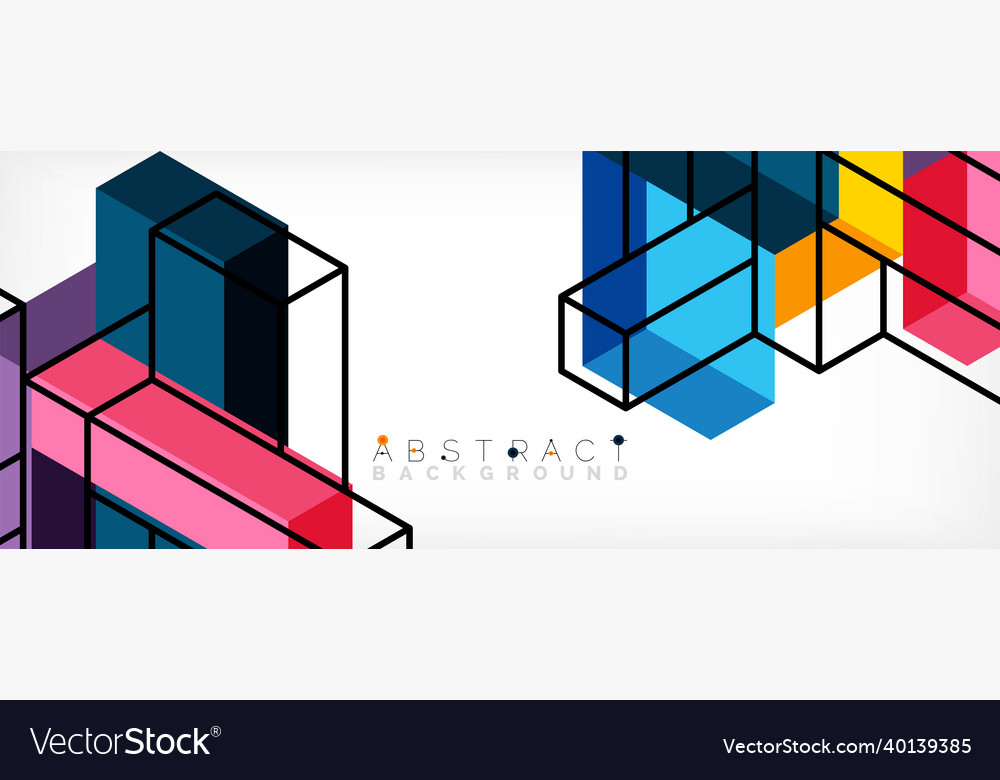 Abstract background 3d cubes cubic elements vector image Abstract background 3d cubes cubic elements