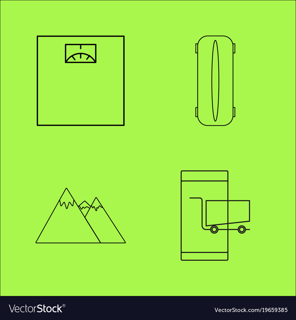 Basic content simple linear outline icon set