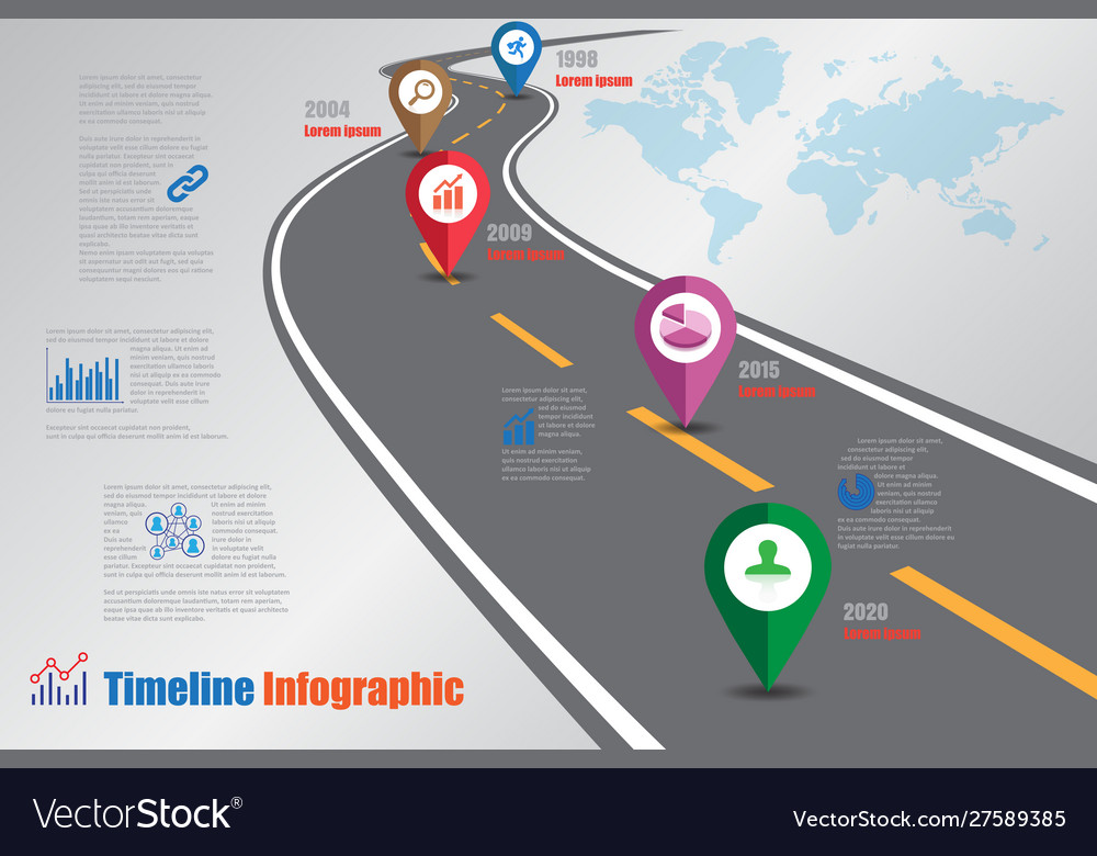 Business road map timeline infographic template