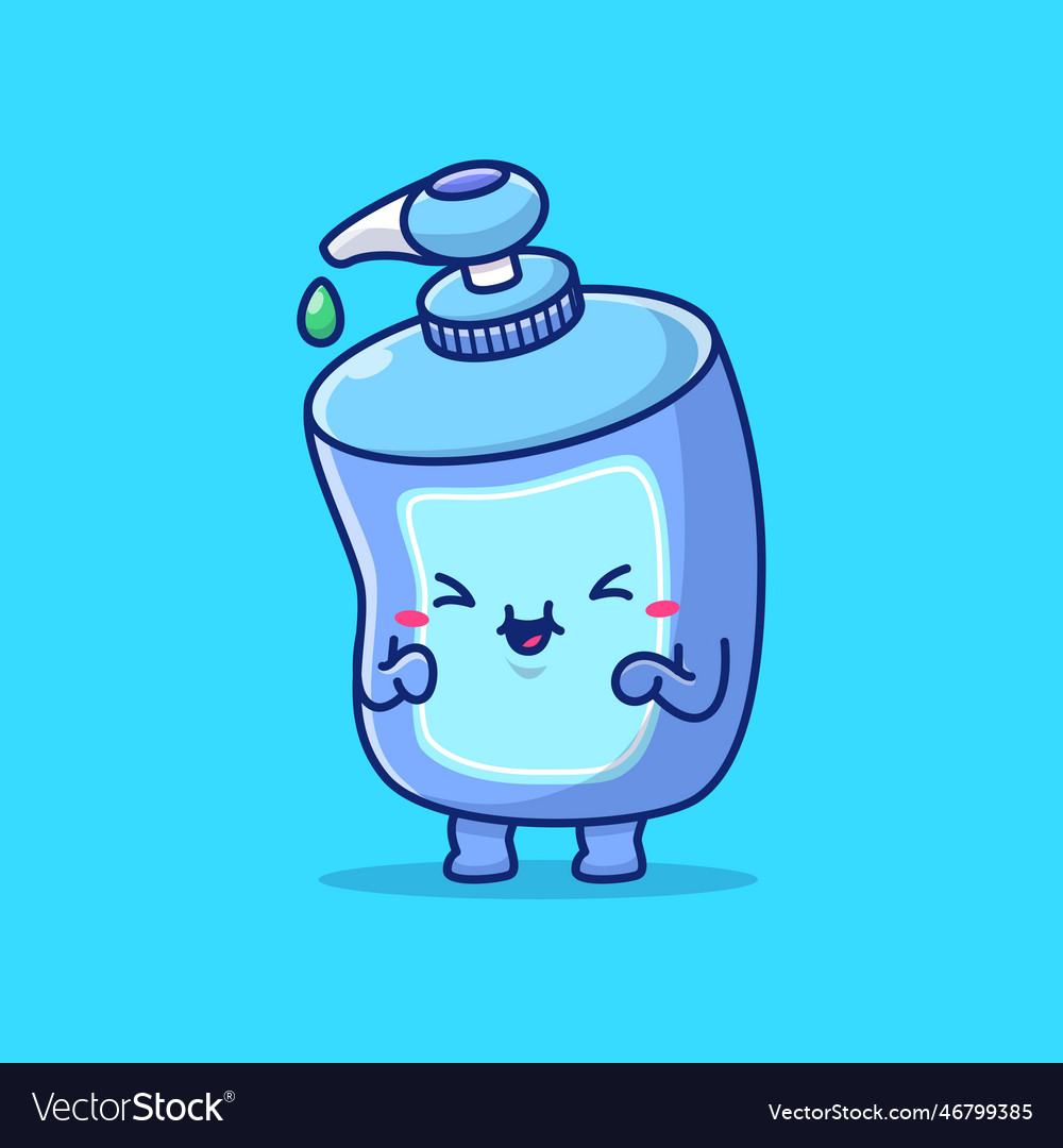 Cute liquid soap cartoon Royalty Free Vector Image