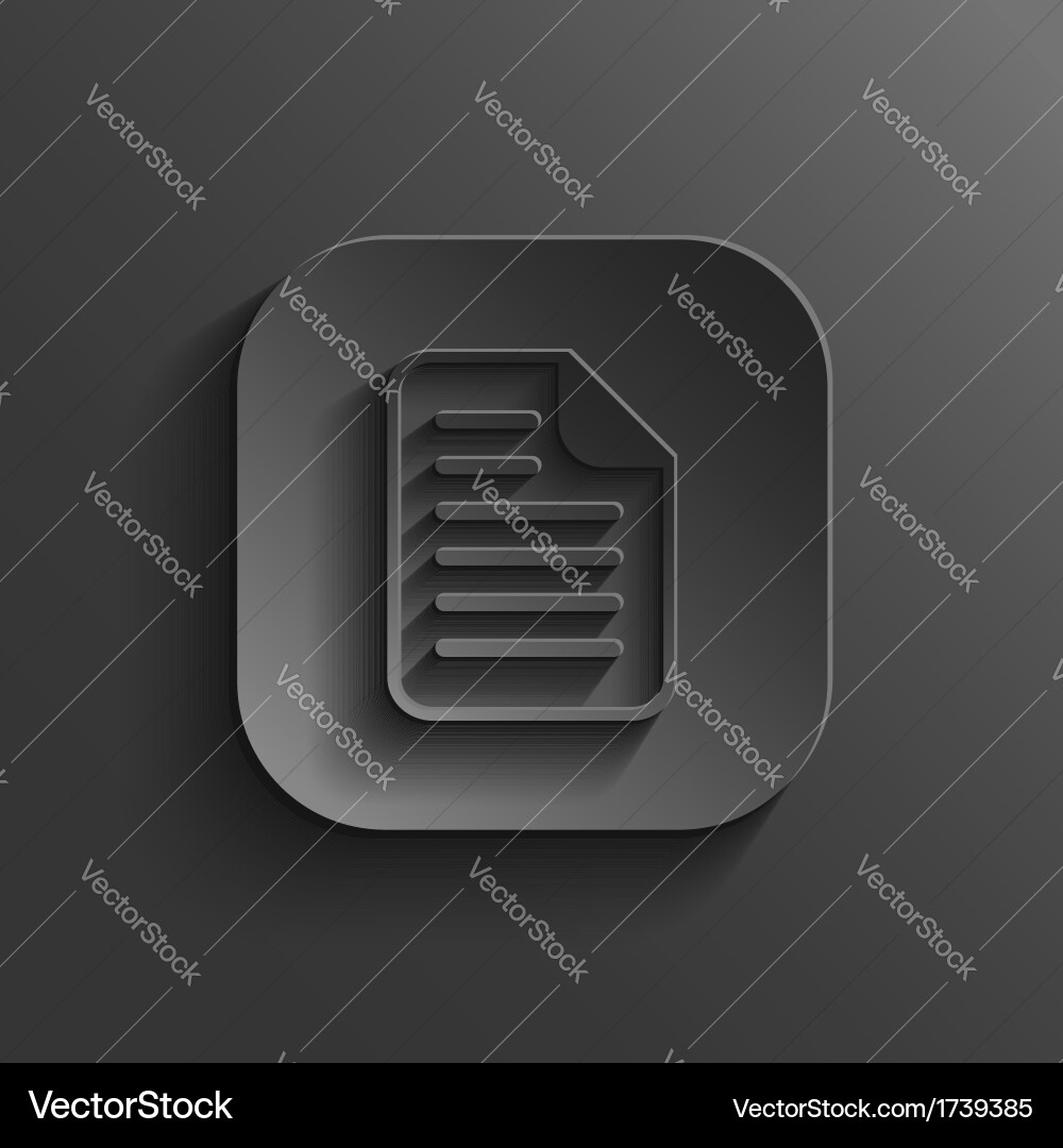 Document icon - black app button Royalty Free Vector Image