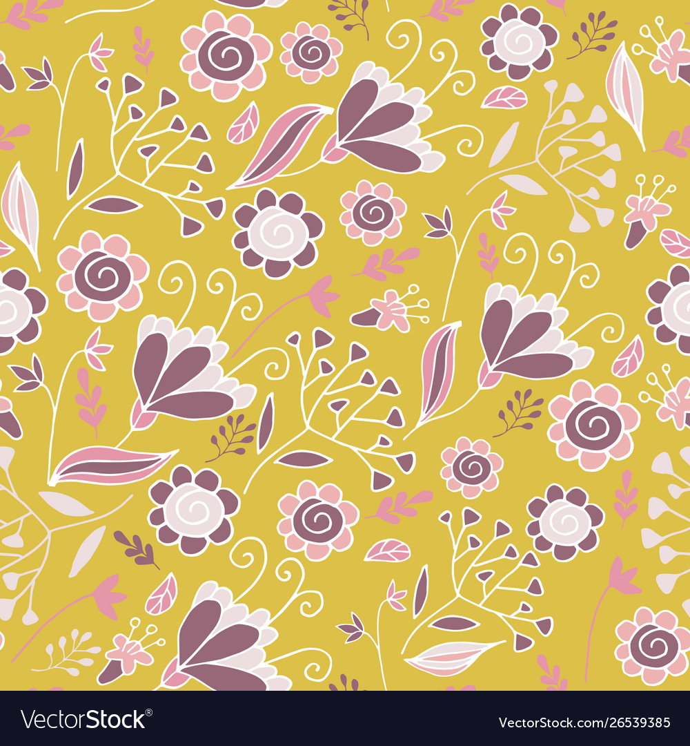 Elegant seamless pattern with flowers in pink