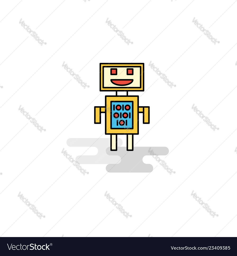 Flat robots icon vector image Flat robots icon