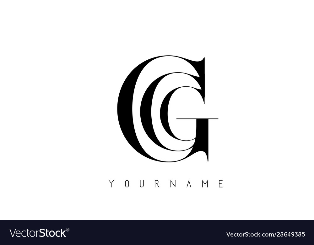 G letter logo with graphic elegant black lines Vector Image