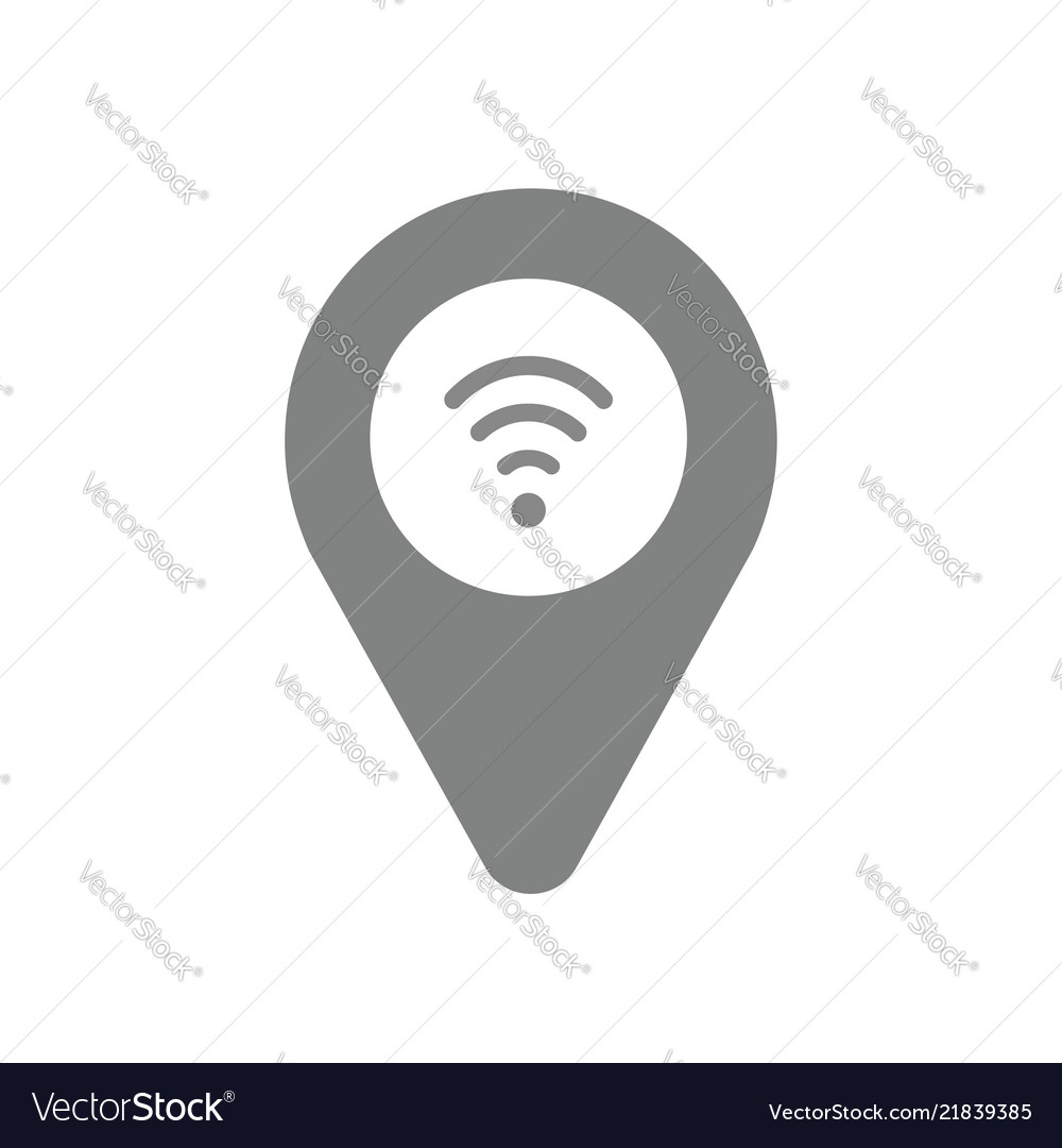 Icon concept of map pointer with wireless wifi vector image Icon concept of map pointer with wireless wifi