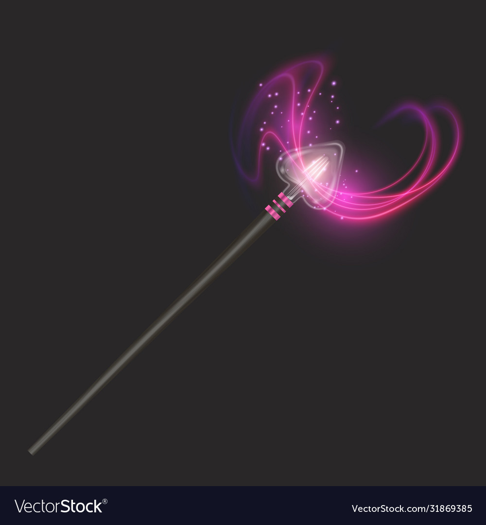 Zauberstab auf dunklem Hintergrund schönes Licht Vector Image Zauberstab auf dunklem Hintergrund schönes Licht