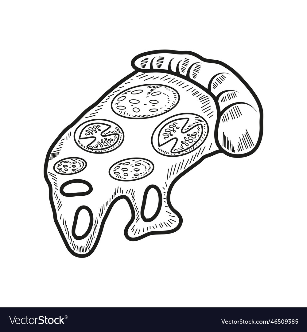 Melted pizza icon Royalty Free Vector Image - VectorStock