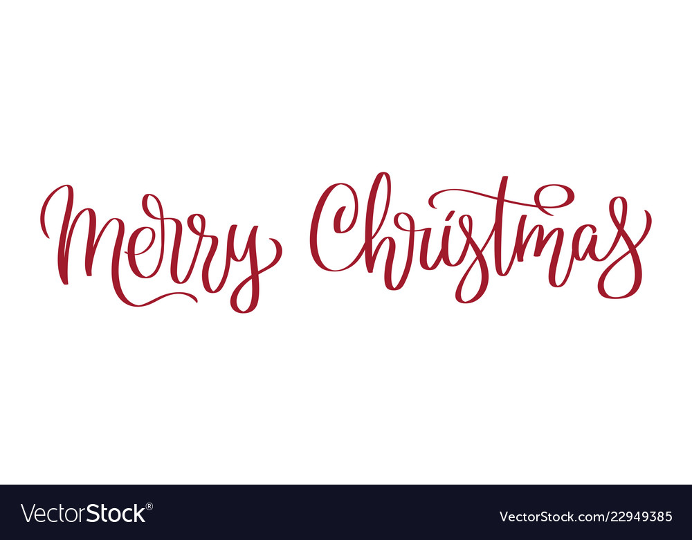 Merry christmas - hand-written text Royalty Free Vector