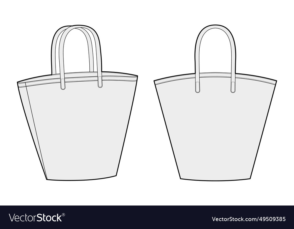 Oversized trapezoid tote market bag basket shape vector image Oversized trapezoid tote market bag basket shape