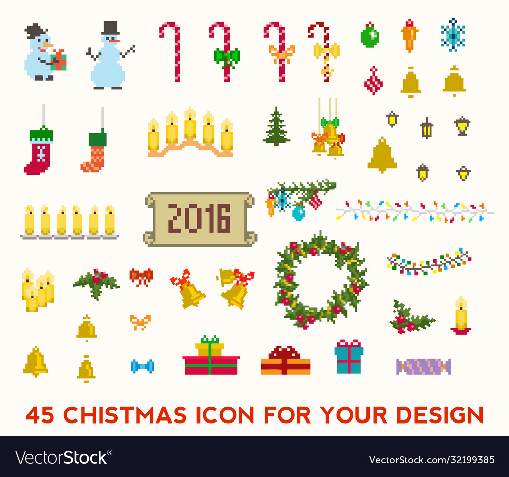 Pixel Christmas Icons - Festliches Set