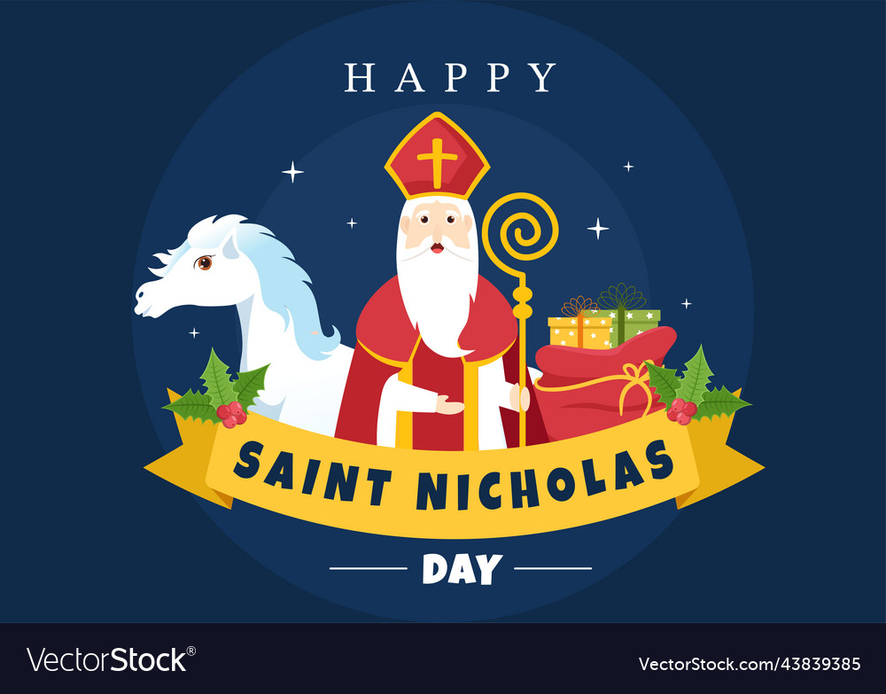 Saint nicholas day or sinterklaas celebration Vector Image