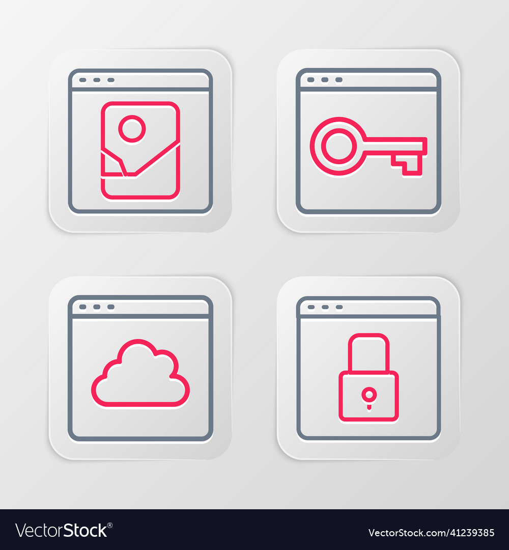 Set line secure your site with https ssl cloud vector image Set line secure your site with https ssl cloud
