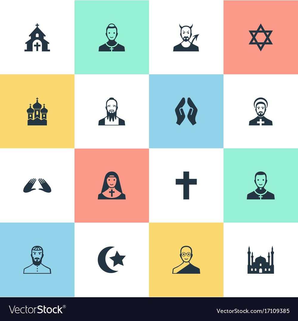 Set of simple religion icons