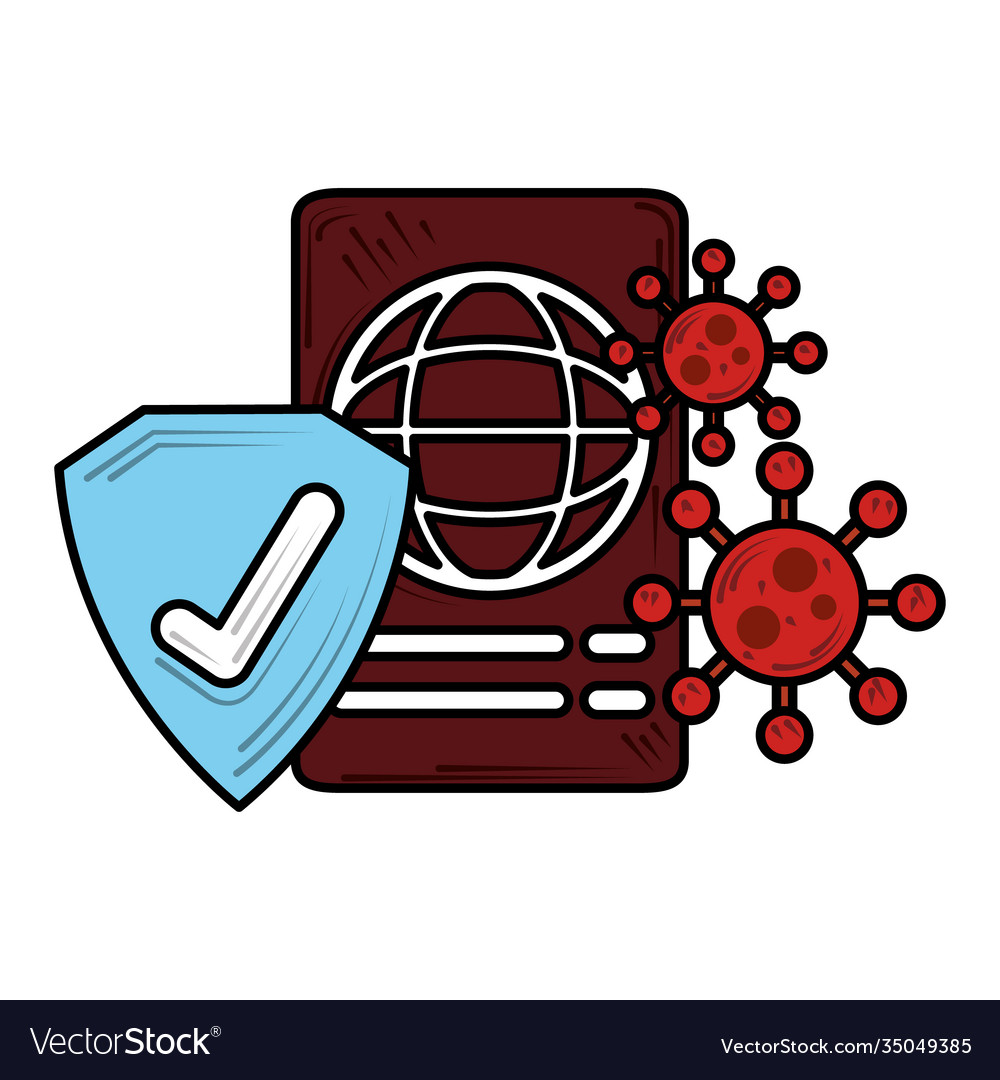 travel-passport-check-mark-new-normal-after-vector-image