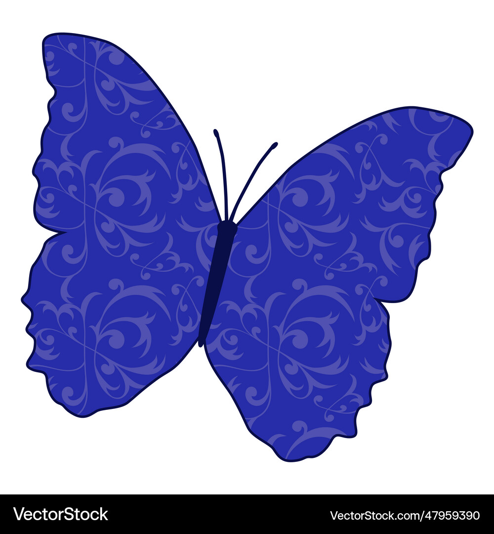 Blue patterned butterfly Royalty Free Vector Image