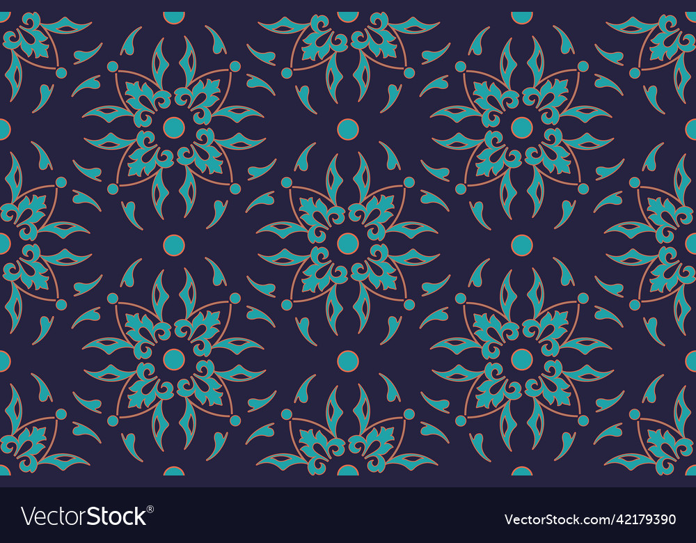 Damask seamless pattern element floral vector image Damask seamless pattern element floral