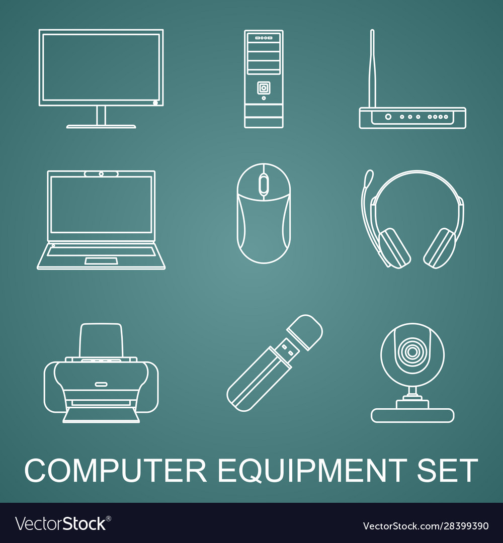 Digital computer equipment set different Vector Image Digital computer equipment set different