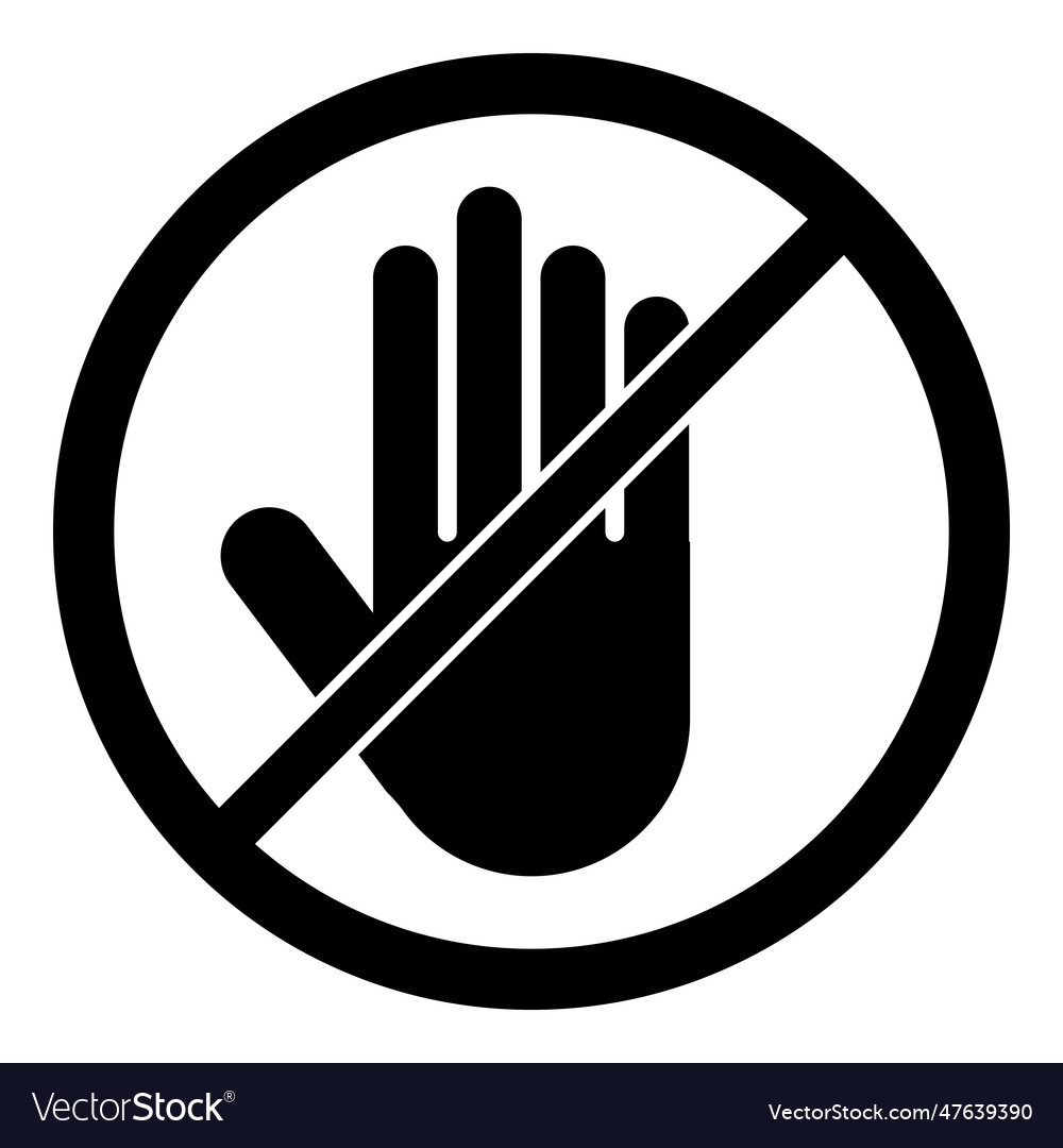 Do not touch icon isolated on white Royalty Free Vector