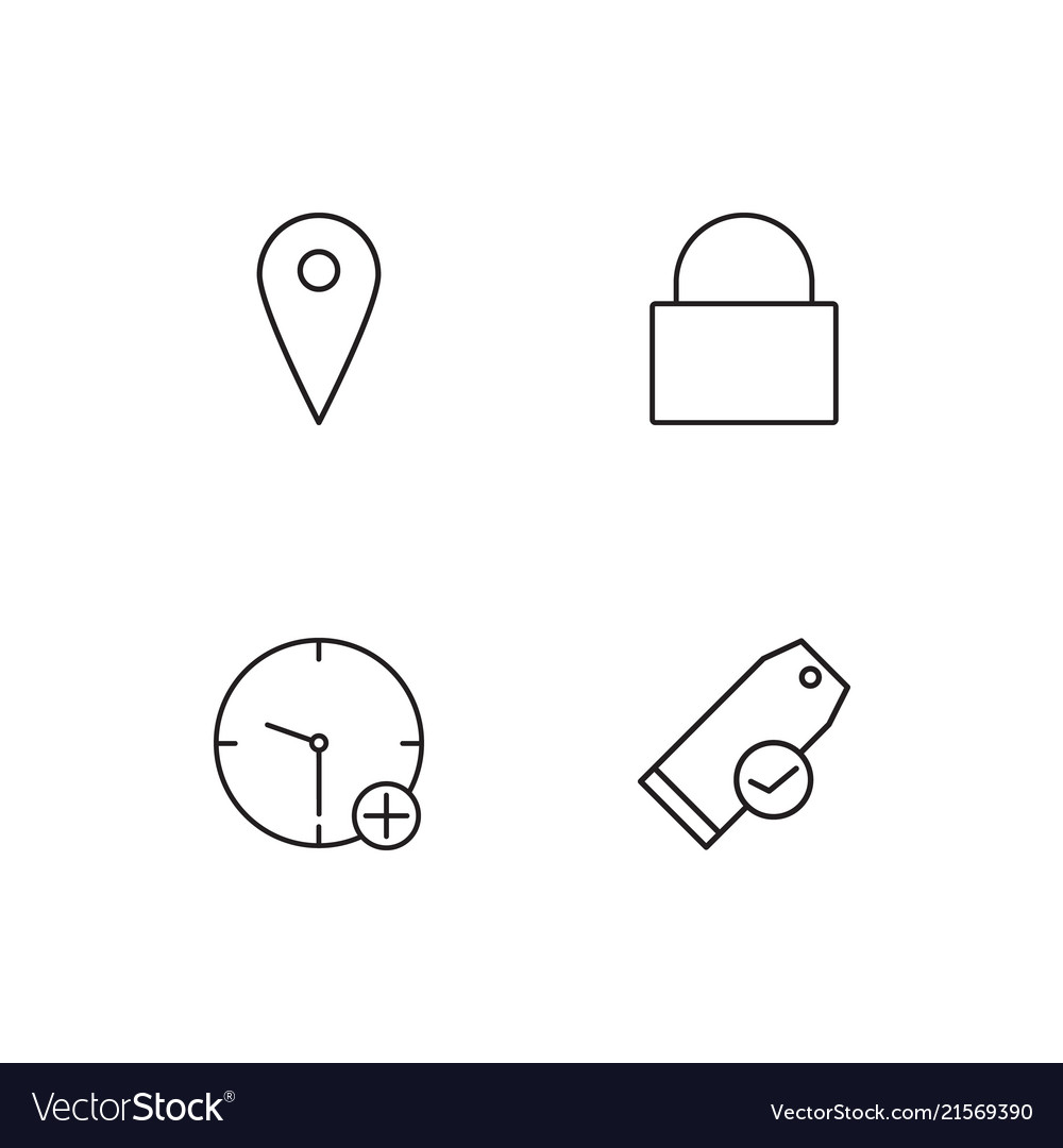 Essential linear icons set simple outline