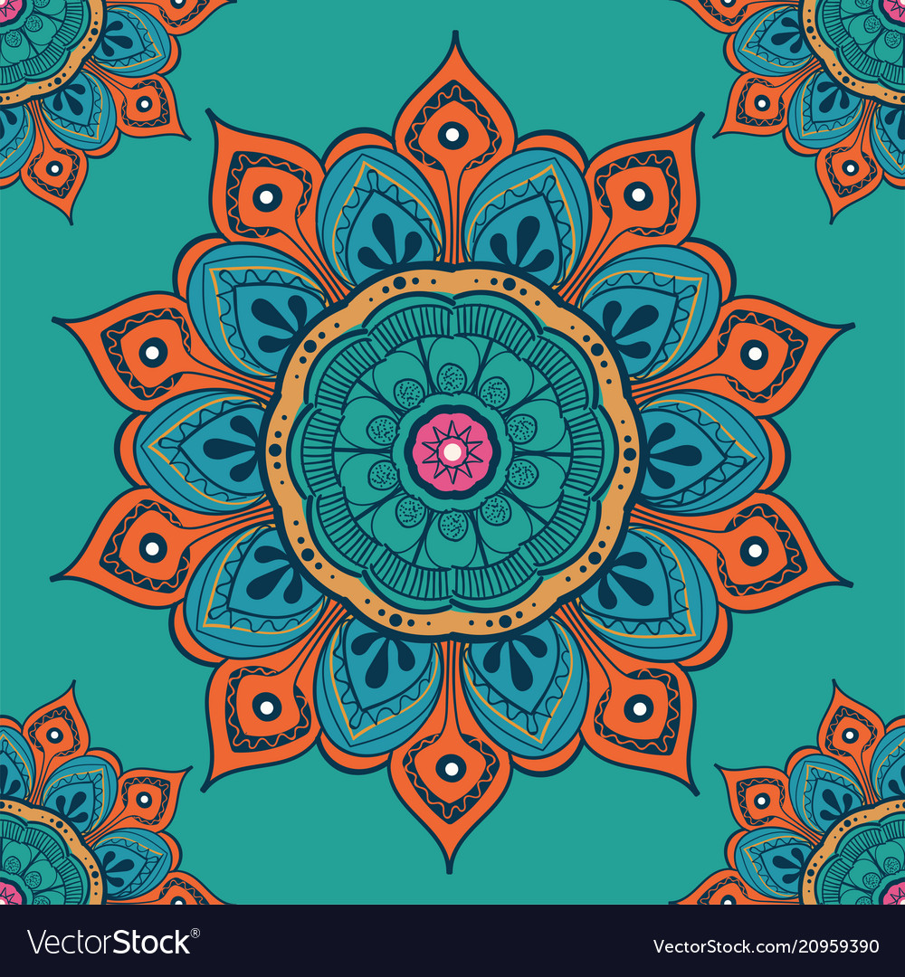 Flower mandala colorful background for cards