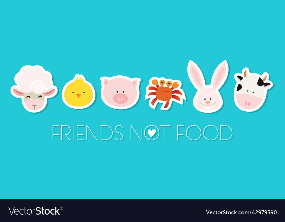 Friends not food Royalty Free Vector Image - VectorStock