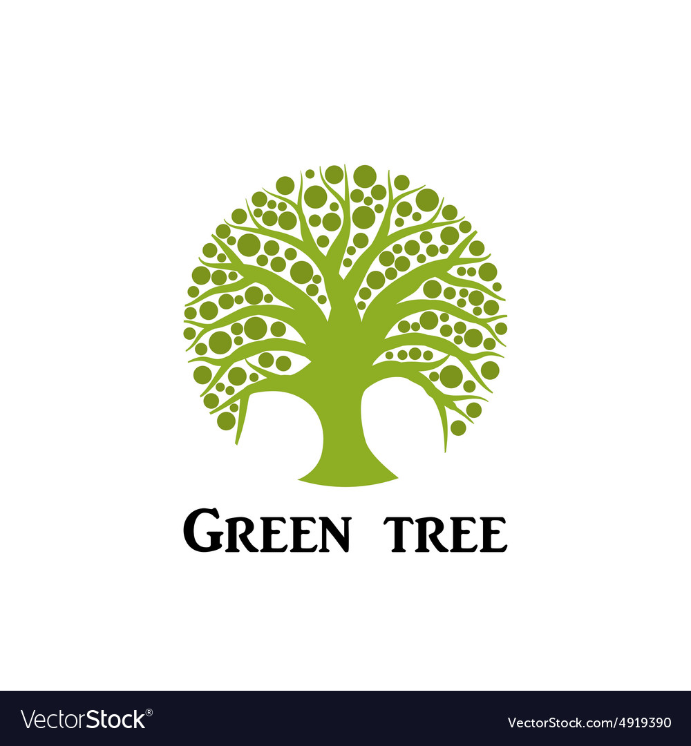 Green tree circle icon